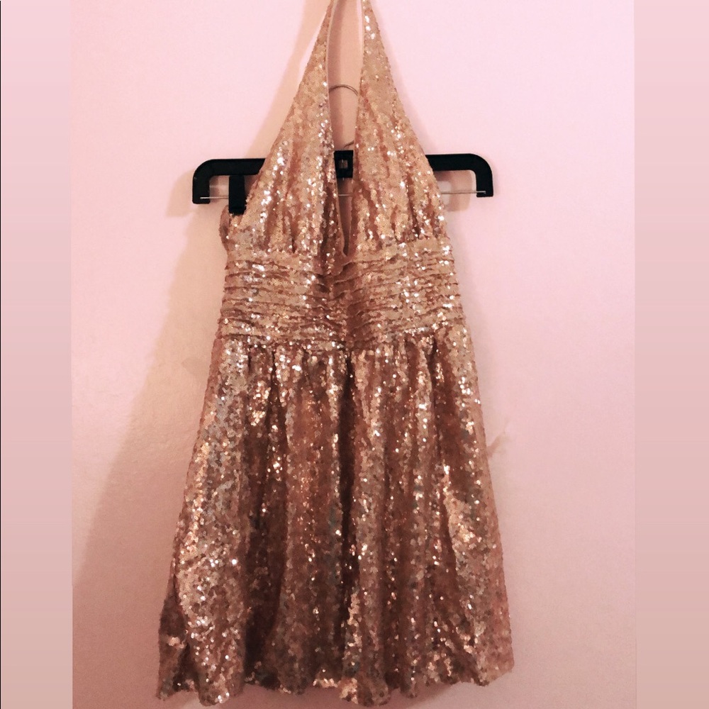 Rose gold sequence dress